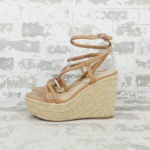 NEW BP Beige Cohan Espadrille Wedge Strappy Sandals V583